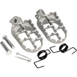Silver Wide Foot Pegs Footrests For Yamaha PW50 PW80 TW200 Honda XR/CRF 50-125cc Pit Dirt Bike Motorcycle
