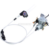 PZ30 30mm Carburetor Power Jet Accelerator Pump + Visible Throttle Twister + Dual Cable + Handlebar Grips For 200-250CC Chinese Pit Dirt Trail Motor Bike Motorcycle