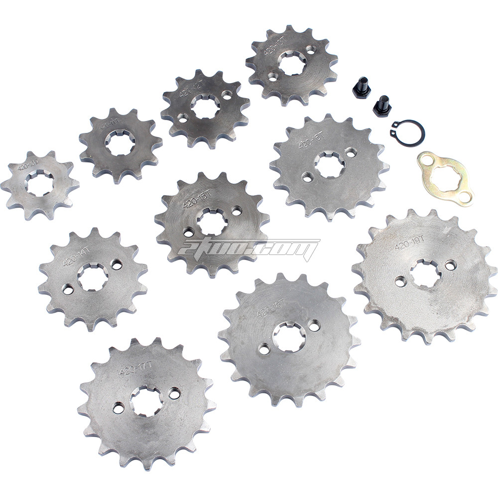 GOOFIT 420 19T 20mm motocross todoterreno ATV pi/ñ/ón peque/ño de cadena engranaje transmisi/ón engranaje conjunto peque/ño di/ámetro del agujero por quad da 50cc 70cc 90cc 110cc Dirt Bike ATV