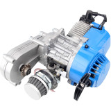 49cc Engine 2-Stroke Pull Start with Transmission 14T For Mini Moto ATV Quad Dirt Pit Bike Motorcycle Blue