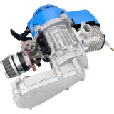 49cc Engine 2-Stroke Pull Start with Transmission 14T For Mini Moto ATV Quad Dirt Pit Bike Motorcycle Blue