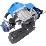 49cc Engine 2-Stroke Pull Start with Transmission Manual Racing For MiniMoto Pocket Motorbike Air Cooled ATV Dirt Bike Quad - Blue