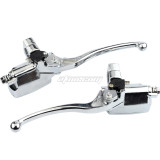 Chrome 1in 25mm Handlebar Hydraulic Brake Clutch Master Cylinder Left & Right Set For Magna VT250 Shadow VT750 1100 VT Motorcycle Universal