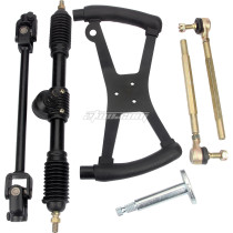 350MM Butterfly H Style Steering Wheel Tie Rod Rack Adjustable Shaft Assembly Kit For 110cc - 250cc Engines Go Kart ATV