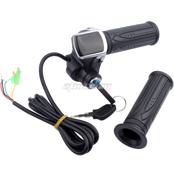 24V/36V/48V LCD Twist Throttle Battery Indicator Power ON OFF With key Lock For Scooter Electric Bike Motorcycle