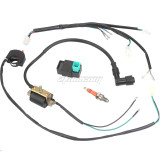 Foot Start Wire Harness Wiring Loom CDI Ignition Coil Replacement Wire Harness Kit Rebuild Kit for 50cc 70cc 90cc 110cc 125cc Stator CDI Coil Pit Dirt Bike