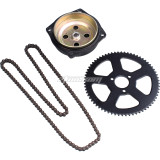 7 Tooth Clutch Drum Gear Box + 68T Rear Chain Sprocket + 25H Sprocket Chain 136 Links For 47cc 49cc 2 Stroke Mini Moto Pocket Bike ATV Quad 4 Wheeler Go Kart Scooter