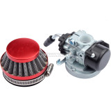 49cc 50cc 80cc 2 Stroke Carb Carburetor With Air Filter For 2 Stroke Engine Motorized Bicycle Mini Moto Dirt Pocket Bike ATV Quad Motorcycle - Red