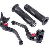 Motorcycle CNC Clutch Brake Levers Set Fit For Yamaha YZF R1 2002 2003 R6 1999-2004 FZ1 FAZER 2001-2005 R6S USA Canada VERSION 2006-2009 w. 7/8  22mm Rubber Handlebar Hand Grips