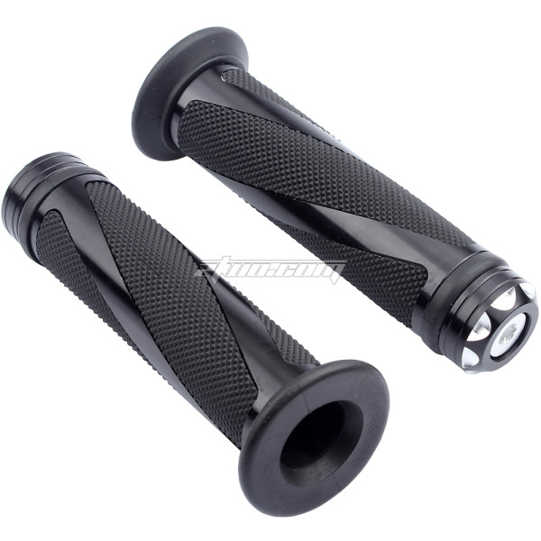 Handlebar Grips Universal Fits for Motorcycles Honda Suzuki Yamaha Kawasaki with 7/8 inch Left Grip and 1 inch Right Grip Black