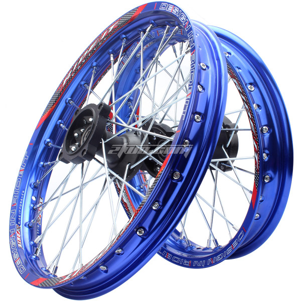 12/15mm Front 1.40-14 OR 1.6-17 Rear 1.85-12 OR 1.85-14 Alloy Wheel Rim Hub For 50-160CC CRF XKL BBR TTR XR Pit Dirt Bike - Blue