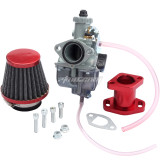 VM22 Carburetor Performance Intake Pipe Manifold 38mm Air Filter Kit Adapt for Freight Predator 212cc GX200 6.5hp Engine 196cc CT200U KT196 Moto Mini Bike Race Go Kart - Red