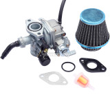 PZ19 Carburetor Hand Choke with Fuel Tap 35mm Air Filter Fuel Filter for Taotao 50cc 70cc 90cc 110cc 125cc Dirt Bike ATV Scooter Moped