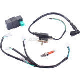 Wire Harness Wiring Loom 4Pin CDI DC Ignition Coil Spark plug Rebuild Kit for Kick Start Dirt Pit Bike ATV 50cc-160cc