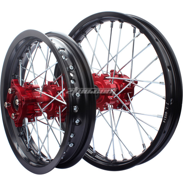 15mm Front 1.40-14 OR 1.6-17 Rear 1.85-12 OR 1.85-14 Alloy Wheel Rim With CNC Hub For 50-160CC CRF XKL BBR TTR XR Pit Dirt Bike - Black