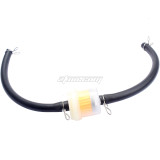 6mm Inline Gas Petrol Gasoline Liquid Fuel Oil Filter Pipe Hose Line With 4 Clips for Dirt Pit Bike ATV 4 Wheel Quad Scooter Moped Motorcycle Universal