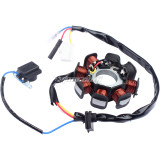 8-coil Magneto Alternator Stator for GY6 49cc 50cc 139QMB 139QMA Chinese Scooter Moped Engine (Dual Ignition Coils)