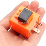 DC 12V 2 Pin Turn Signal Light Indicator Flasher Blinker Relay Beeper GY6 50-250cc Scooters Moped ATV Pit Dirt Bike Motorcycles - Orange