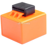 DC 12V 2 Pin Turn Signal Light Indicator Flasher Blinker Relay Beeper GY6 50-250cc Scooters Moped ATV Pit Dirt Bike Motorcycles - Orange