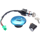 Ignition Switch Fuel Gas Cap Cover Steering Lock Key Set for Suzuki GN 125 Motorcycle