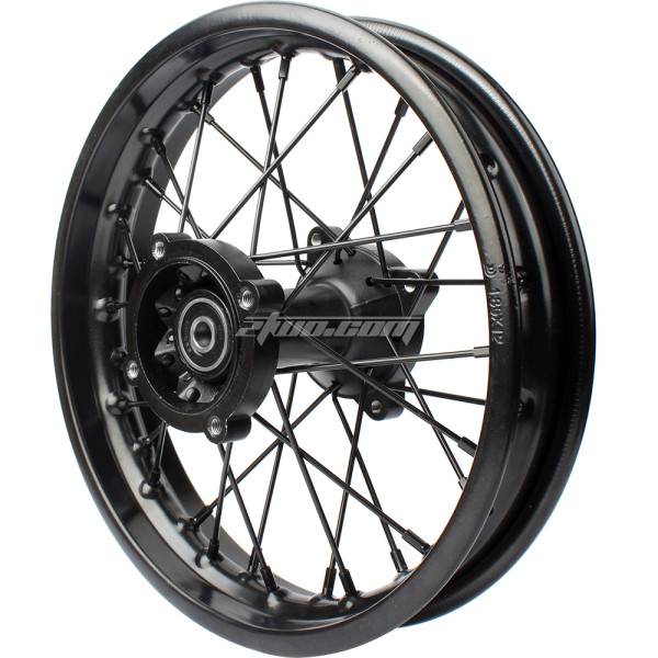12mm 15mm hole hub 1.85 x 12 80/100/12 Rear Iron Wheel Rim For 50-160CC CRF XKL BBR Pit Dirt Bike Motorcycle - Black