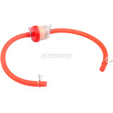 6mm Inline Gas Petrol Gasoline Liquid Fuel Oil Filter Pipe Hose Line With 4 Clips for Dirt Pit Bike ATV 4 Wheel Quad Scooter Moped Motorcycle Universal - Red