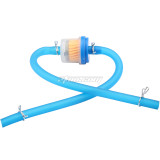 6mm Inline Gas Petrol Gasoline Liquid Fuel Oil Filter Pipe Hose Line With 4 Clips for Dirt Pit Bike ATV 4 Wheel Quad Scooter Moped Motorcycle Universal - Blue