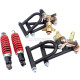 220mm Suspension Shock Small Swing A Arm Upper/Lower Steering Knuckle Spindle 3 STUD Wheel Hub Fit For ATV Quad 4 Wheel Buggy GO karts