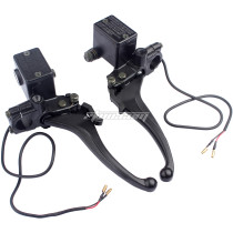 7/8 inch Universal Left OR Right Hydraulic Brake Master Cylinder With Parking Lever Mirror Thread Brake Stop Light Switch For ATV Quad Moped Pit Dirt Bike 50cc 70cc 90cc 110cc 125cc 150cc 200cc 250cc 300cc