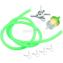 6mm 1M Inline Gas Petrol Gasoline Liquid Fuel Oil Filter Pipe Hose Line With 4 Clips Petrol Fuel Tank Tap On-Off Switch for Dirt Pit Bike ATV 4 Wheel Quad Scooter Moped Motorcycle Universal - Green