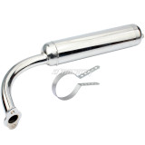 Muffler Exhaust Pipe Chrome With Fxing Clamp Hoop For 2-Stroke 49cc 60cc 66cc 80cc Engine Motor Motorized Bicycle Bike