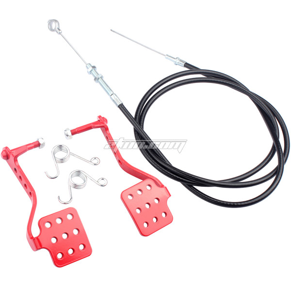 Go Kart Brake Throttle Pedals with 71 inch Go Kart Throttle Cable Kit for Go Kart Cart Predator 212cc 196cc 6.5hp 5.5hp Go Kart Azusa Fun Kart Radio Flyer cart Drift Trike Road Rocket - Red