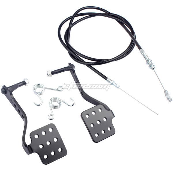 Go Kart Brake Throttle Pedals with 71 inch Go Kart Throttle Cable Kit for Go Kart Cart Predator 212cc 196cc 6.5hp 5.5hp Go Kart Azusa Fun Kart Radio Flyer cart Drift Trike Road Rocket - Black