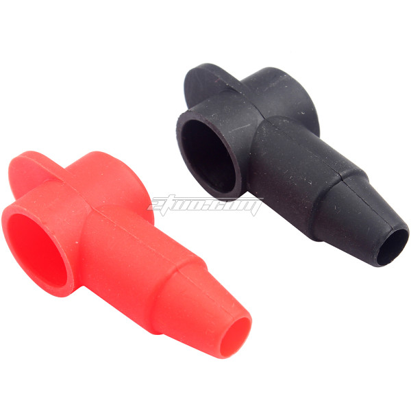 2Pcs Car Battery Terminal Boots Insulating Covers PVC Cable Lug Protector Cap Marine Rubber Battery Stud Protector Replacement