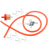 6mm 1M Inline Gas Petrol Gasoline Liquid Fuel Oil Filter Pipe Hose Line With 4 Clips Petrol Fuel Tank Tap On-Off Switch for Dirt Pit Bike ATV 4 Wheel Quad Scooter Moped Motorcycle Universal - RED
