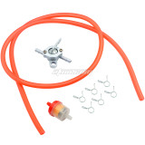 6mm 1M Inline Gas Petrol Gasoline Liquid Fuel Oil Filter Pipe Hose Line With 4 Clips Petrol Fuel Tank Tap On-Off Switch for Dirt Pit Bike ATV 4 Wheel Quad Scooter Moped Motorcycle Universal - RED