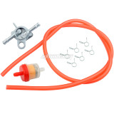 6mm 1M Inline Gas Petrol Gasoline Liquid Fuel Oil Filter Pipe Hose Line With 4 Clips Petrol Fuel Tank Tap On-Off Switch for Dirt Pit Bike ATV 4 Wheel Quad Scooter Moped Motorcycle Universal - RED