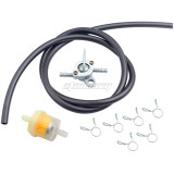 6mm 1M Inline Gas Petrol Gasoline Liquid Fuel Oil Filter Pipe Hose Line With 4 Clips Petrol Fuel Tank Tap On-Off Switch for Dirt Pit Bike ATV 4 Wheel Quad Scooter Moped Motorcycle Universal - Balck
