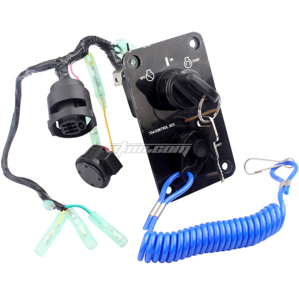 Bule Single Engine Key Switch 704825701200 4 Stroke Replacement Control Switch Kit 2 Stroke Assembly Panel Fit for Yamaha Yacht Boat