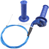 Blue Twist Handlebar Grips With Throttle Cable For 50cc-250cc CRF XR BBR TTR KLX Predator 212cc Coleman CT100U MB200 Dirt Pit Bike Quad ATV Buggy 4 Wheel Motorcycle