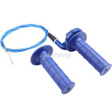 Blue Twist Handlebar Grips With Throttle Cable For 50cc-250cc CRF XR BBR TTR KLX Predator 212cc Coleman CT100U MB200 Dirt Pit Bike Quad ATV Buggy 4 Wheel Motorcycle