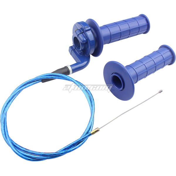 Blue Twist Handlebar Grips With Throttle Cable For 50cc-250cc CRF XR BBR TTR KLX Predator 212cc Coleman CT100U MB200 Dirt Pit Bike Quad ATV Buggy 4 Wheel Motorcycle