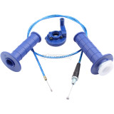 Blue Twist Handlebar Grips With Throttle Cable For 50cc-250cc CRF XR BBR TTR KLX Predator 212cc Coleman CT100U MB200 Dirt Pit Bike Quad ATV Buggy 4 Wheel Motorcycle