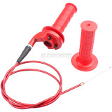 RED Twist Handlebar Grips With Throttle Cable For 50cc-250cc CRF XR BBR TTR KLX Predator 212cc Coleman CT100U MB200 Dirt Pit Bike Quad ATV Buggy 4 Wheel Motorcycle