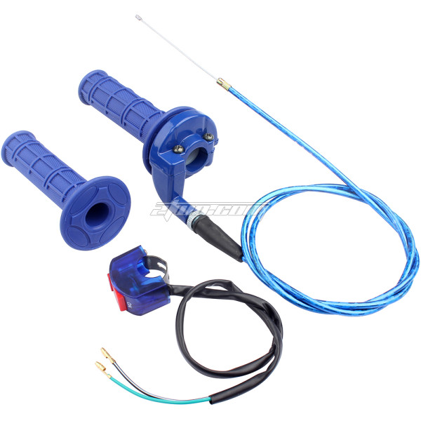 NEW Blue 22MM Twist Throttle Accelerator Handle Set with Kill Switch For 50cc 110cc 150cc 250cc Mini Bike ATV Quad Pit Dirt Bike Motorcycle