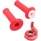 NEW Red Throttle Twist Grip Set W/cable Aluminum Housing Holder For 50cc-250cc CRF XR BBR TTR KLX Predator 212cc Coleman CT100U MB200 Dirt Pit Bike Quad ATV Buggy 4 Wheel Motorcycle