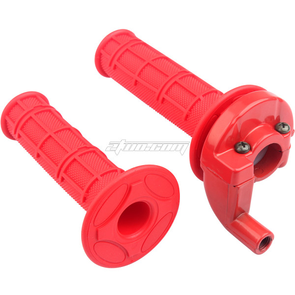 NEW Red Throttle Twist Grip Set W/cable Aluminum Housing Holder For 50cc-250cc CRF XR BBR TTR KLX Predator 212cc Coleman CT100U MB200 Dirt Pit Bike Quad ATV Buggy 4 Wheel Motorcycle