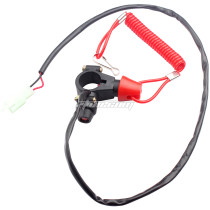 2 Wires On Off Kill Stop Switch with Safety Tether Line Male Plug For 50cc-250cc ATV Quad 4 Wheel Dirt Pit Bike Mini Bike Motocycle Go Kart