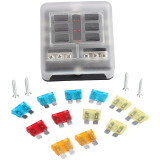 Positive and Negative Anodes Fuse Block Box Transparent Cover Fuse Holder with LED Indicator Light for Car Marine Boat Remoulded