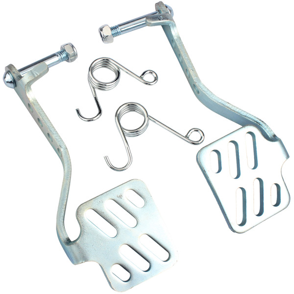NEW Pedal Kit Brake Throttle Pedal for 196cc 212cc 6.5hp Road Rocket Azusa Fun Kart Carter Radio Flyer Go Kart Cart Racing Drift Trike Vintage Type - Silver